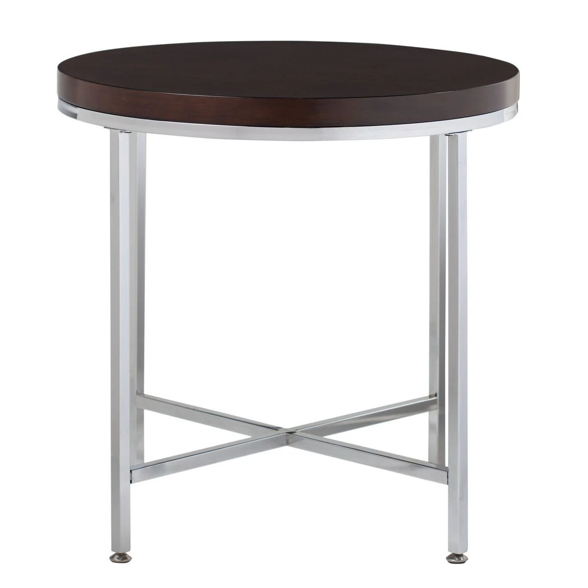 Offex Pergola 26 Round Side Table Chrome / Java