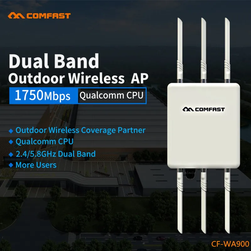 

1750M Gigabit poe wireless outdoor AP cpe bridge 802.11AC dual band high power wifi router signal amplifier with 6*5dBi antenna