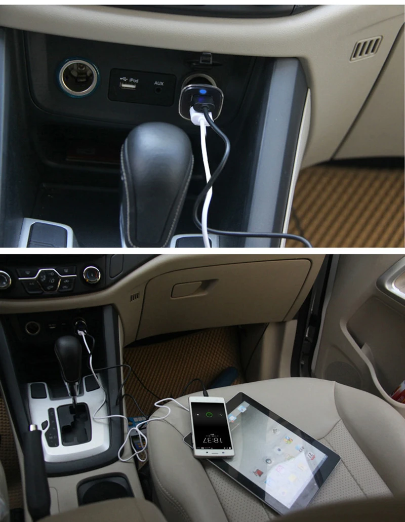 Thbelieve 2 USB Auto Chargers Quick Charge QC 3.0 And 5V 2.4 A Auto Charging Portable Mini Auto-Chargers Dual USB Car-Charging (3)