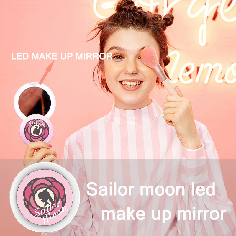 

Led light fill makeup Anime Sailor Moon Tsukino Usagi girls Led light fill makeup make up mirror cute gift for fans