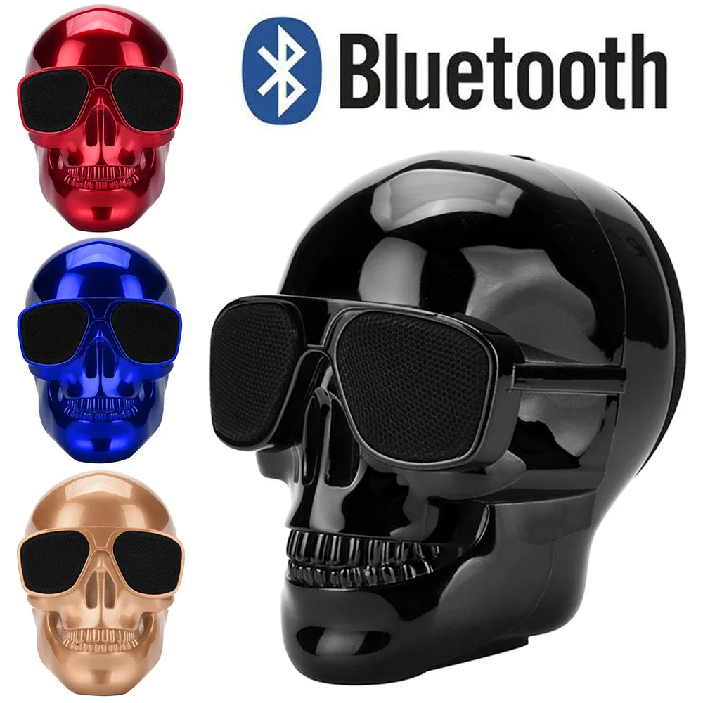 Strange Mini Wireless Bluetooth HIFI Speaker Plating Skull Accessories
