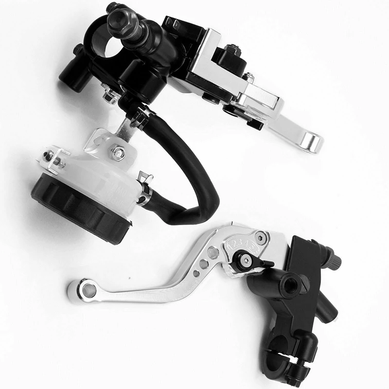 

Left+right Aluminum Alloy 7/8 inches Silver Motorcycle Handlebars Replacement Universal Front Brake Clutch Levers