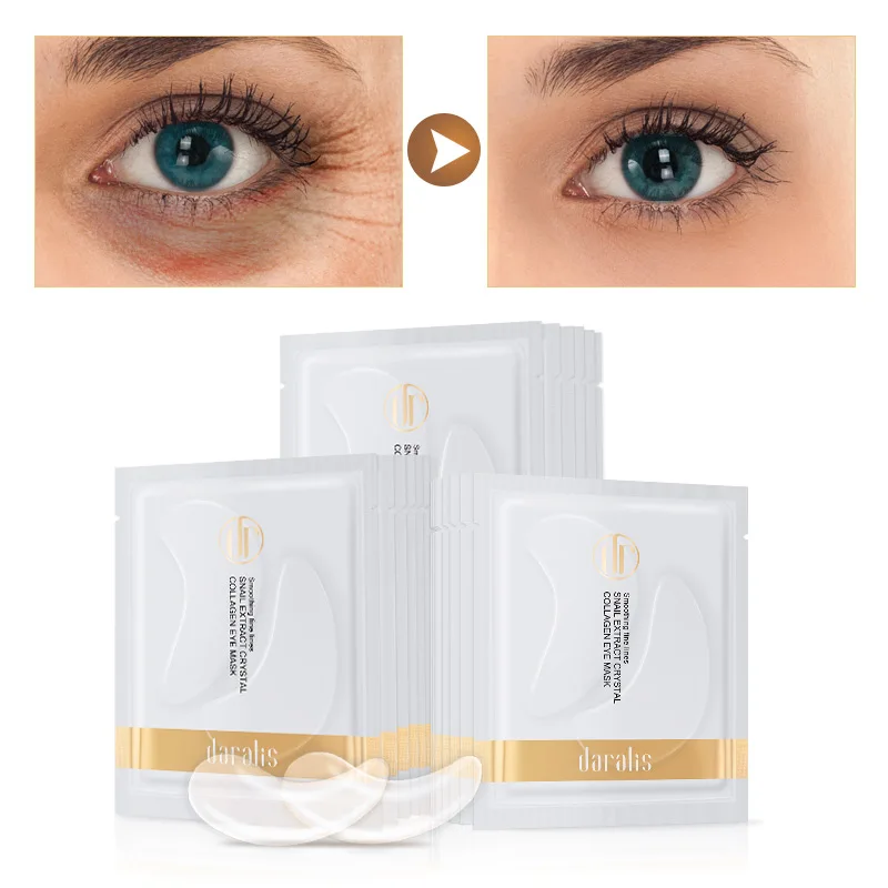 

20Pcs=10Packs Snail Crystal Collagen Eye Mask Ageless Anti Wrinkle Eye Patches Eye Bags Dark Circles Remove For Eyes Pads