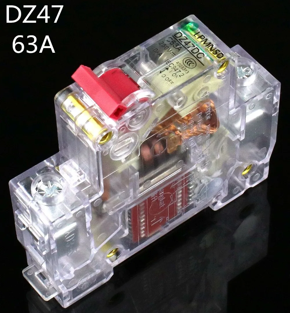 1P 63a 230/400 В ~ Мини автоматический выключатель MCB C45 C Тип AC DC|circuit breaker mcb|mcb typecircuit |