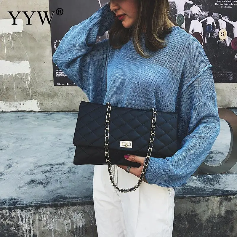 2018 New Fashion Clutch Women Black White Chain Shoulder Bag Softbag Evening Bag Ladies Hand Bag Leather Yellow Silver Handbag 2018 New Fashion Clutch Women Black White Chain Shoulder Bag Softbag Evening Bag Ladies Hand Bag Leather Yellow Silver Handbag