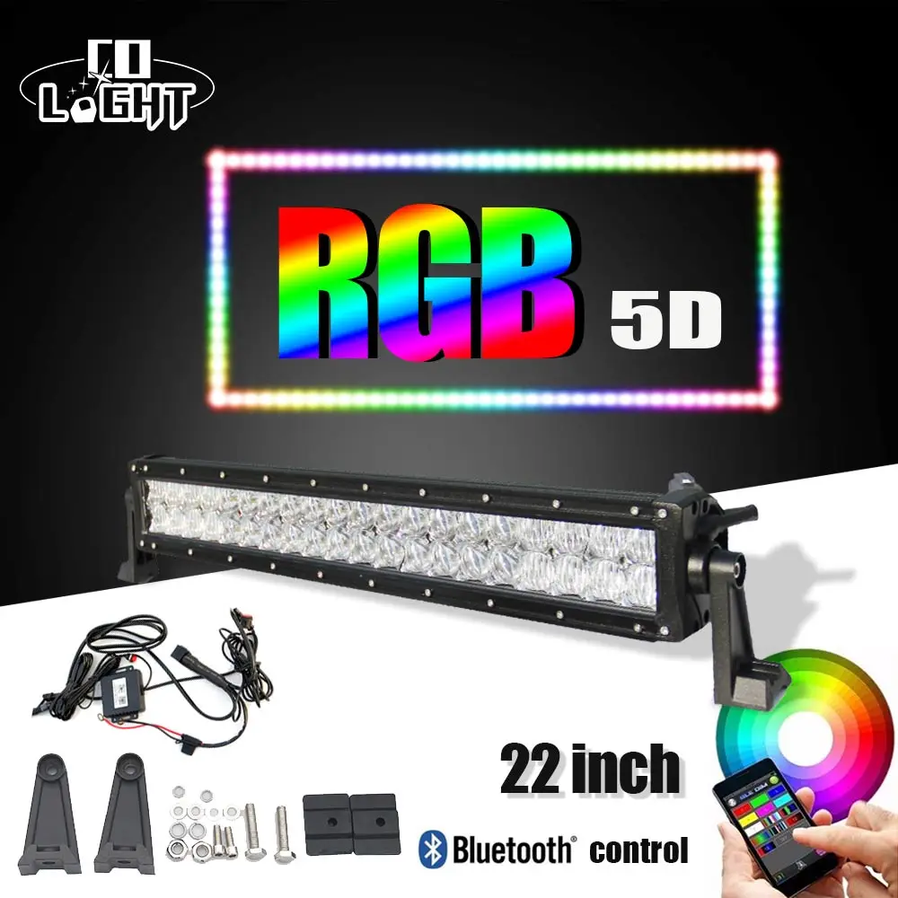 COLIGHT RGB Led light Bar 22'' 5D 120W Auto Work Light Bar Led Chips