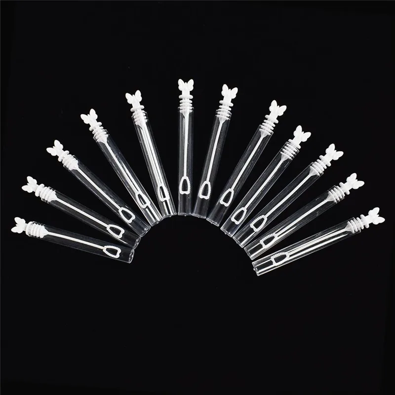

12Pcs/set Plastic Single Heart Style Empty Bubble Soap Bottles Children's Toy Wedding Birthday Party Decor Accessories Tools