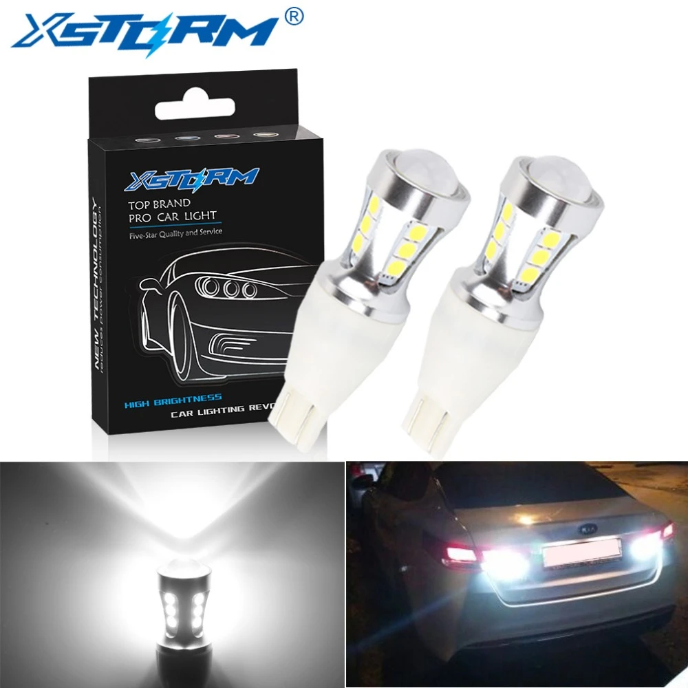 TABEN 921 912 T15 W16W White 1200 lumens 12V-24V Extremely Bright Non-Polarity Canbus Error Free 3020 18pcs Chipsets LED Bulbs for Backup Reverse Lights Xenon White 6000K Pack of 2