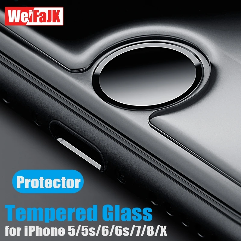 

WeiFaJK Glass for iPhone 6 6s 7 8 Plus 5 5s SE Tempered Glass Protection Full Cover For iPhone X 8 7 Plus Screen Protector Film