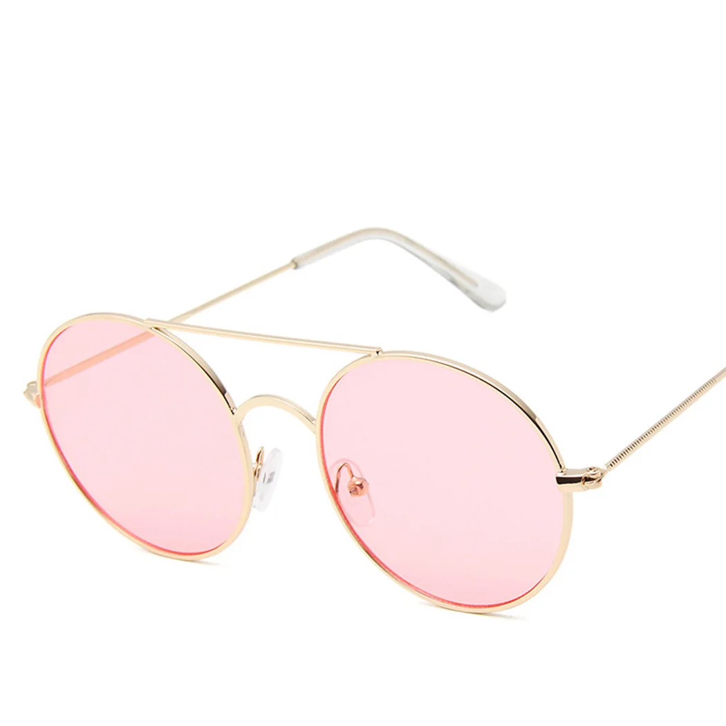 Женские круглые солнцезащитные очки с зеркальным покрытием в стиле ретро, женские роскошные маленькие солнцезащитные очки, брендовые дизайнерские очки - Цвет линз: 07