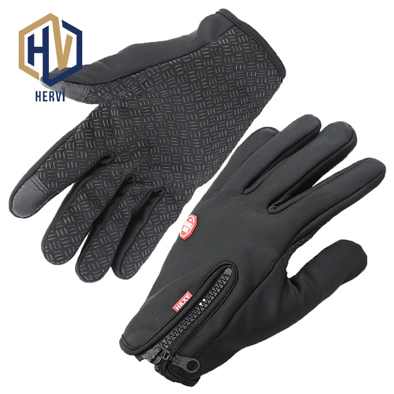 2018 антискользящие перчатки ветрозащитный Термальность теплые сенсорные перчатки дышащая Tactico зима Для мужчин женский, черный на молнии