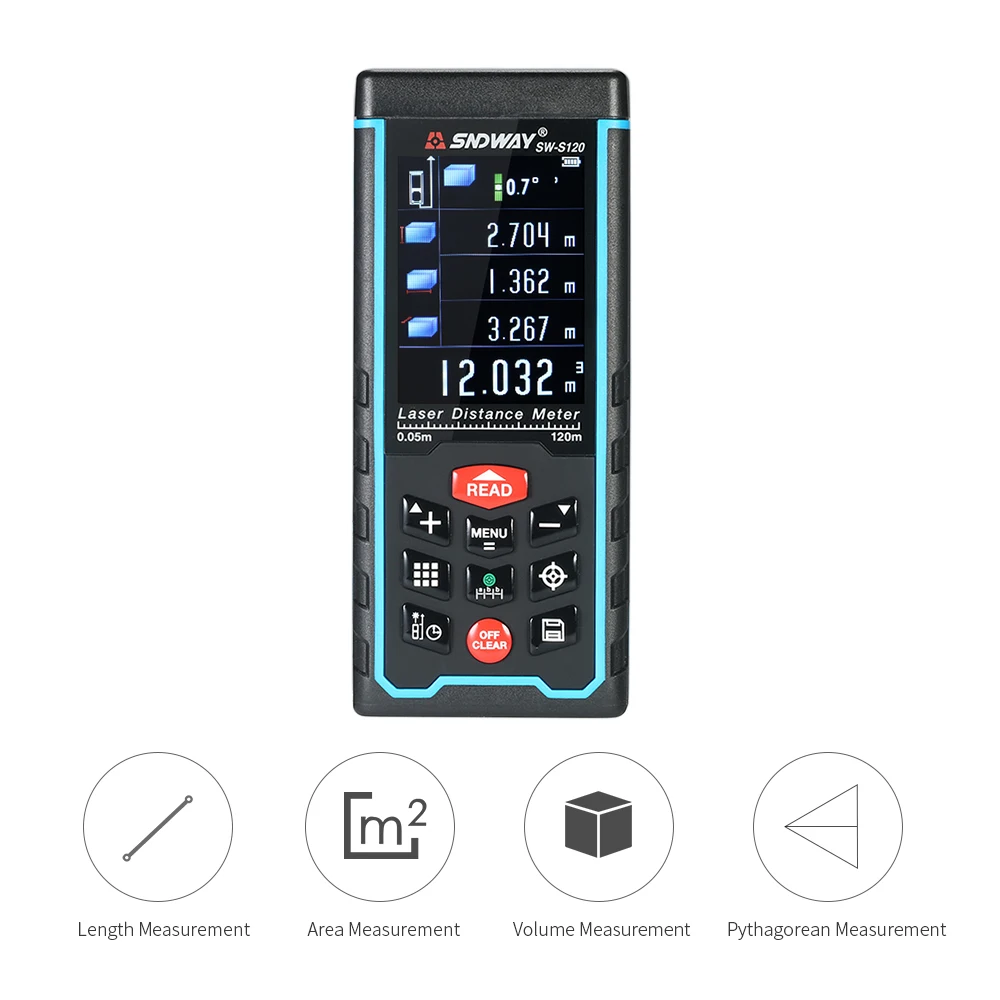 

120m USB laser rangefinder Mini construction tools Handheld Digital Laser Distance Meter Range Finder 100 Groups Data Storage