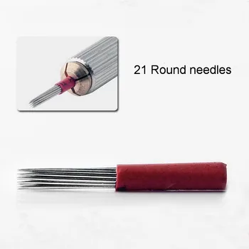 

Fresshipping 50Pcs/Lot 21RL Tattoo Microneedle Permanent Makeup Eyebrow Cosmetic Beauty Tattoo Needle Wholesale