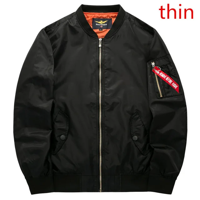 Ma1 куртка-бомбер, Мужская Толстая куртка Kanye West Tour Pilot, верхняя одежда для мужчин, армейский зеленый, японский стиль, летное пальто, куртка Air Force One - Цвет: 8807 Black