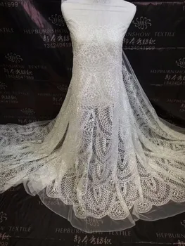 

2018 Latest French Nigerian Laces Fabrics High Quality Tulle African Laces Fabric Wedding African French Lace fabric