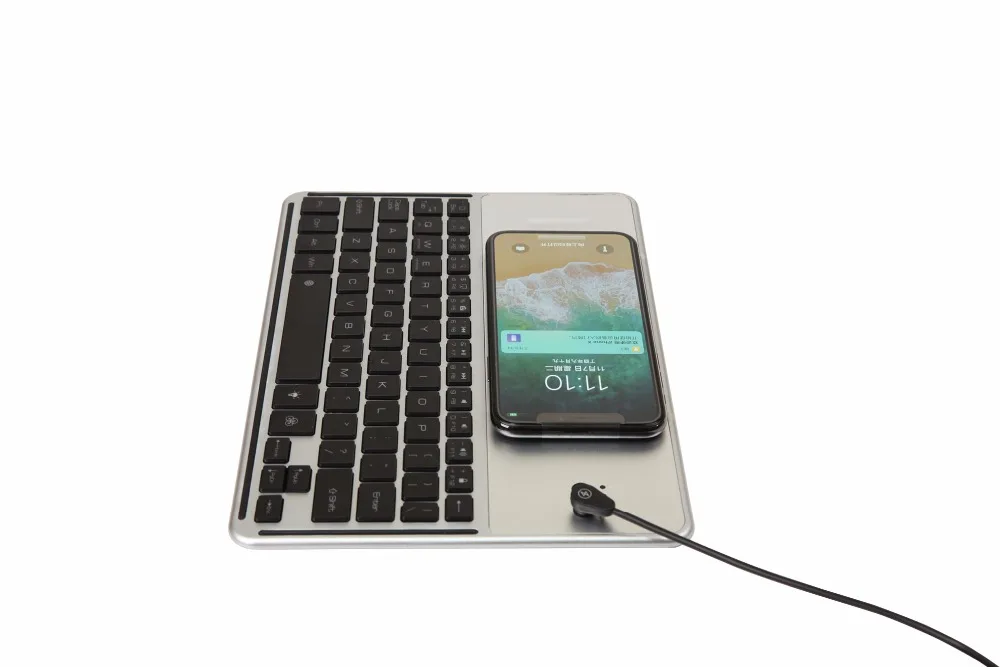Универсальная подсветка Беспроводная Bluetooth 3,0 клавиатура для iPad iPro Air 2 microsoft Android Беспроводное зарядное устройство смарт планшет клавиатура