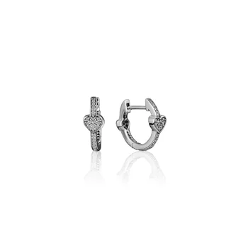 

Alluring Hearts Hoop Earrings Sterling silver Jewelry Earrings For Woman Make Up Valentine's day Gift Fashion Earrings
