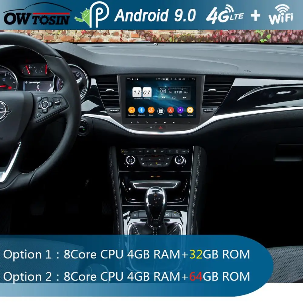 

9" IPS Octa Core 4GB RAM+64GB ROM Android 9.0 Car DVD Radio Player GPS For Opel Astra K 2016 2017 DSP CarPlay Parrot BT Adas