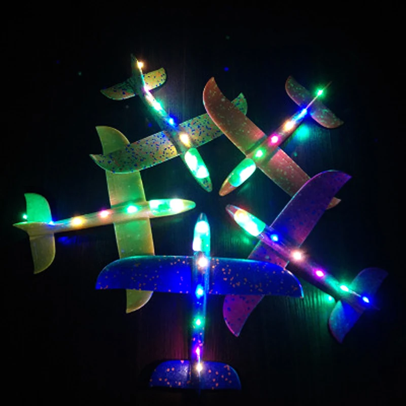 Glow In The Dark Toys EPP Foam Hand Throw Airplane Outdoor Launch Glider Plane Gift 35CM Interesting Toys For Children Kids Game Glow In The Dark Toys EPP Foam Hand Throw Airplane Outdoor Launch Glider Plane Gift 35CM Interesting Toys For Children Kids Game