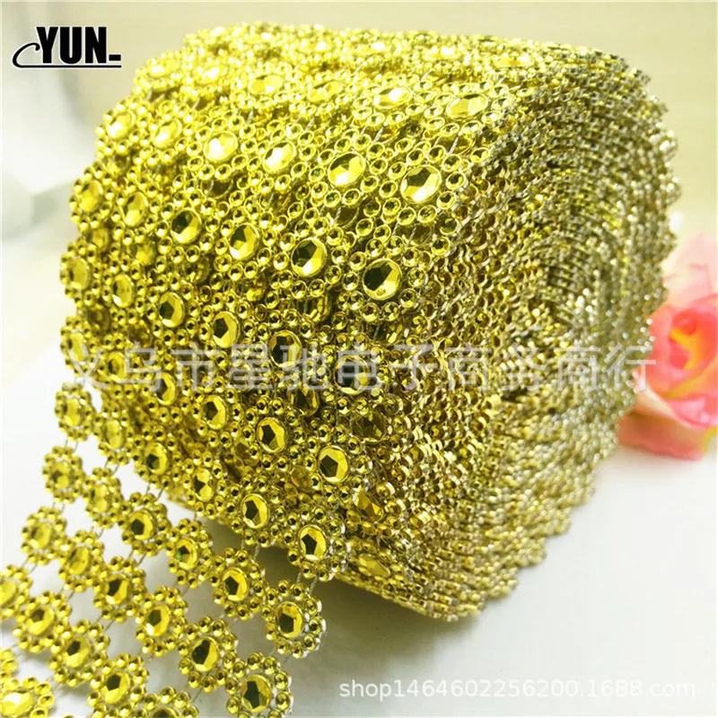 10 Yard900cm Bling Diamond Mesh Wrap Ribbon Silver Rhinestone Mesh Roll Tape Tulle Crystal Ribbon Jewelry Wedding Decoration 6D (30)