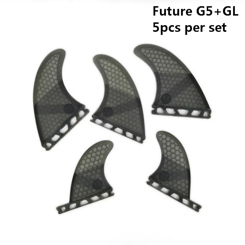 5 piezas/4 piezas aletas de Upsurf futuro Fin G5 + GL tabla de surf de aletas de fibra de vidrio de nido de abeja Quad aletas Quilhas propulsor - 4