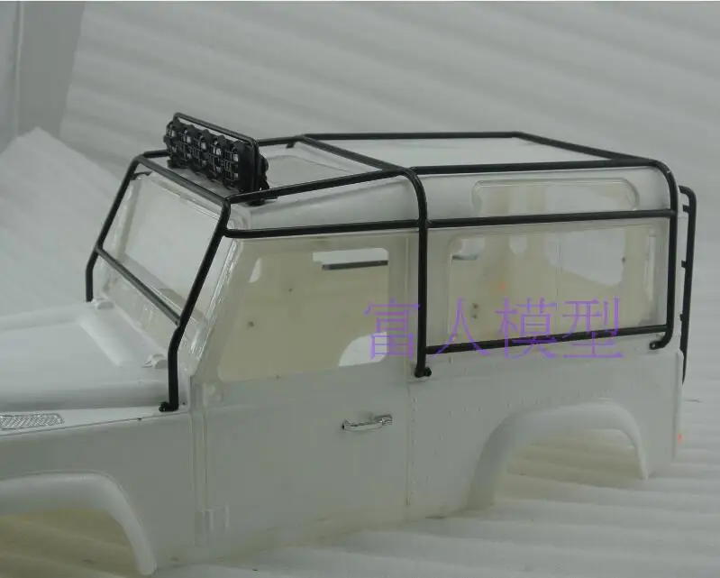 

RC Rock Crawler Metal Roof Rack with Light Metal Ladder for Laander Rover Defender D90