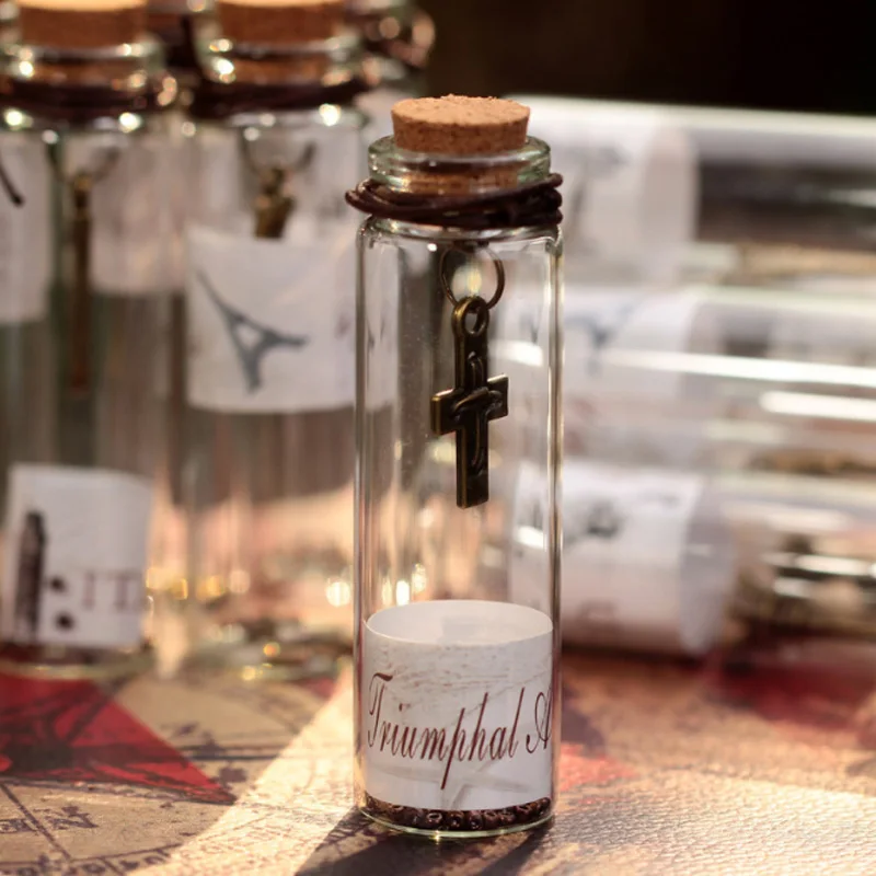 Vintage Sand Drift Bottle Mini Cute Clear Cork Stopper DIY Glass Bottles Craft Wishing Small Decorate Jars Storage Containers