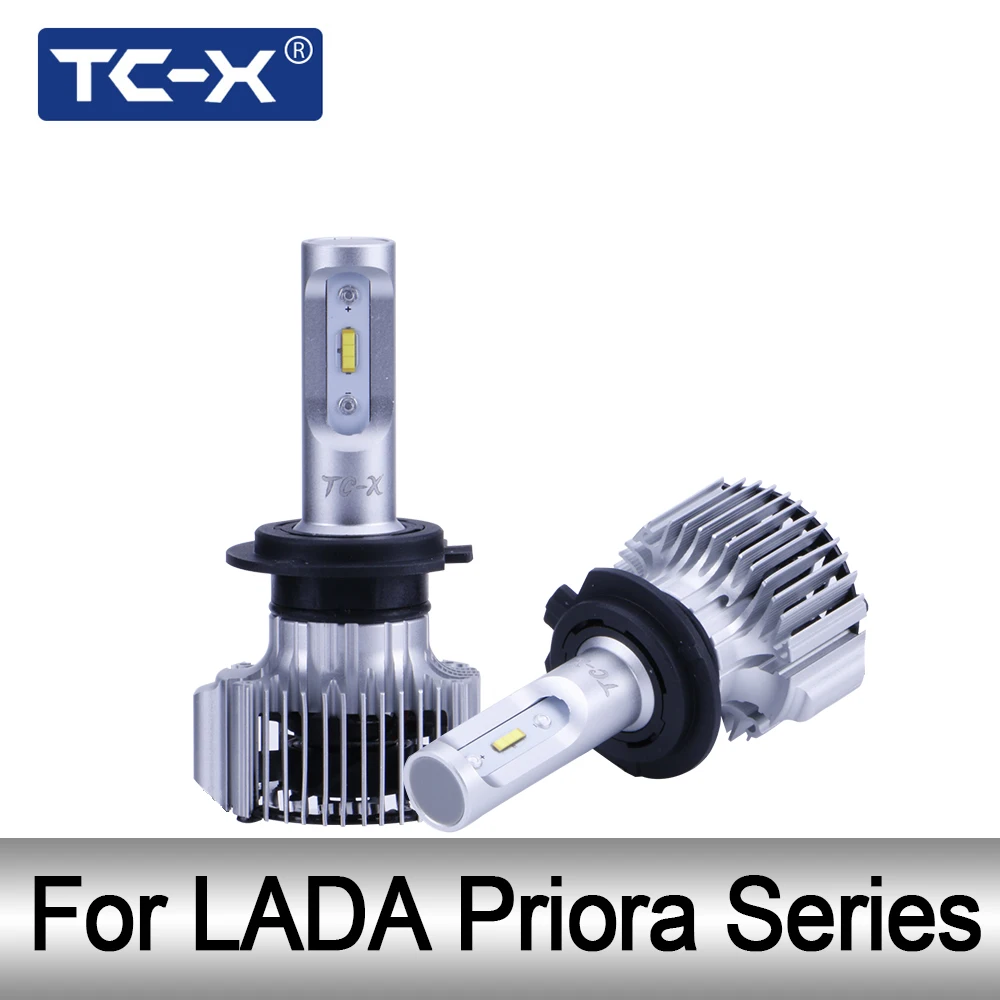 TC-X авто светодиодные лампы фар для LADA Priora 2170/2171/2172 H1 дальнего света H7 ближнего H11