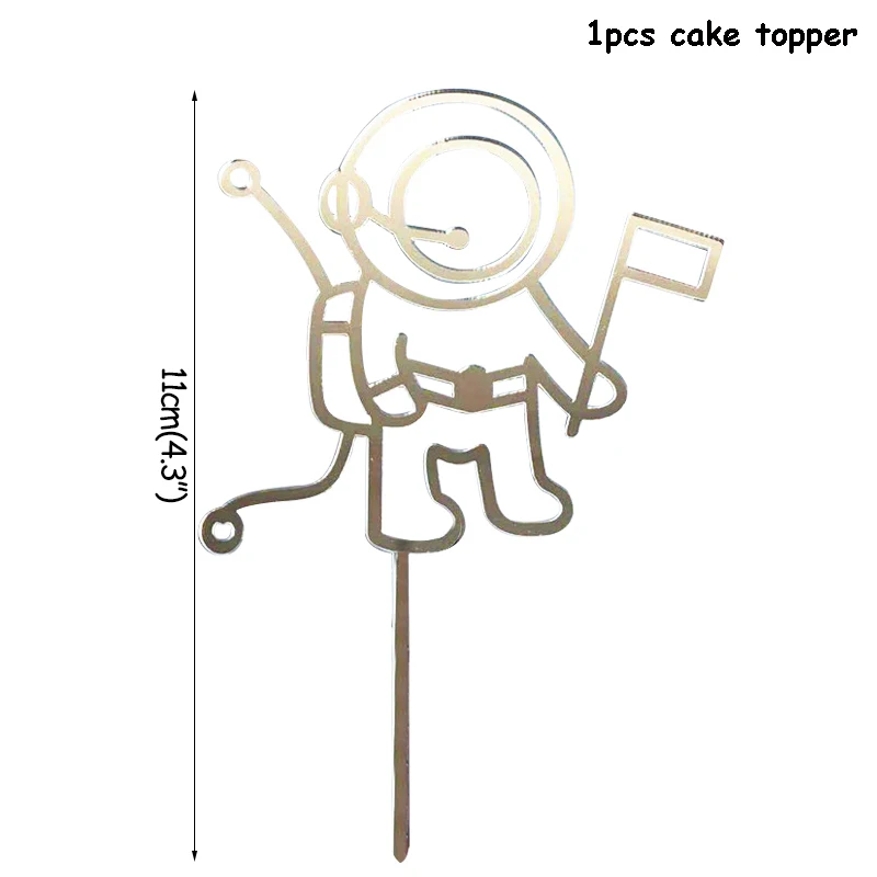 Космические вечерние украшения для Детей Космический космонавт тематические праздничные товары для дня рождения воздушный шар торт Топпер Galaxy 1 день рождения - Цвет: 1pcs cake topper