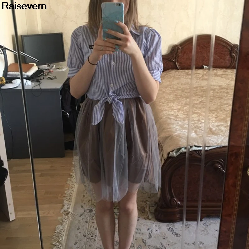 Платье пачка из двух предметов платье рубашка с коротким рукавом и бретельками