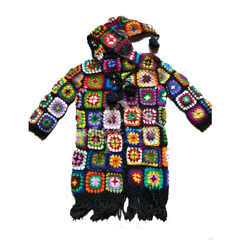 Free Shipping 2019 100% wool Coat For Women Plus Size Loose Outerwear Long Sleeve Hand Made National Tassels Sweaters With Hood Free Shipping 2019 100% wool Coat For Women Plus Size Loose Outerwear Long Sleeve Hand Made National Tassels Sweaters With Hood