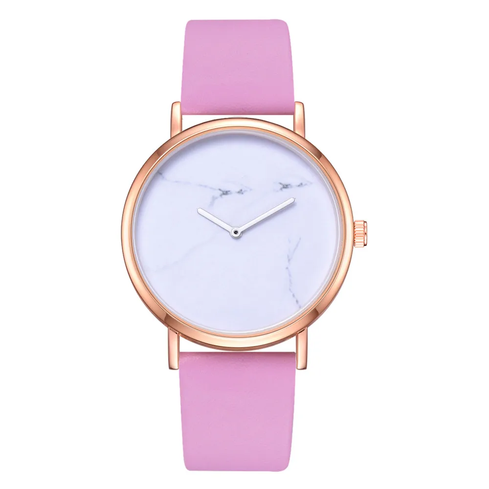 2018 горячая распродажа Женские часы Reloj Mujer Простые однотонные наручные с кожаным