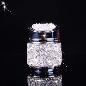 

Luxury Crystal Rhinestones Car ashtray Cup Holder Metal with Diamond Auto Ashtrays Portable For Women Girls R450