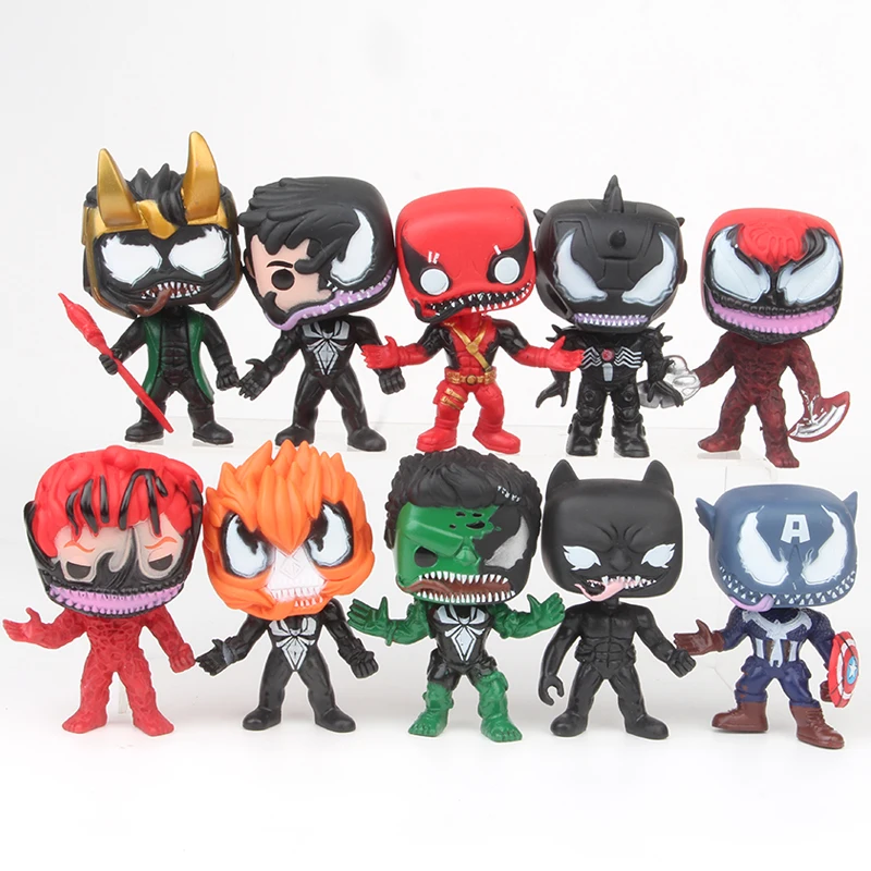 

10pcs/set Marvel Venom as Avengers Character Model Vinyl Figure Doll Toys for Children