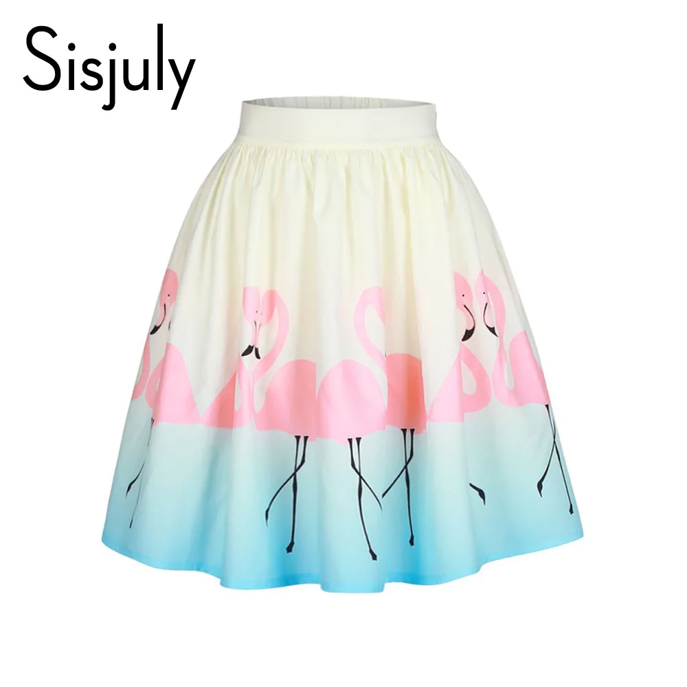 

Sisjuly 50s vintage skirt women ball gown color block animal print knee length elegant retro female cute casual skirt 2018 new