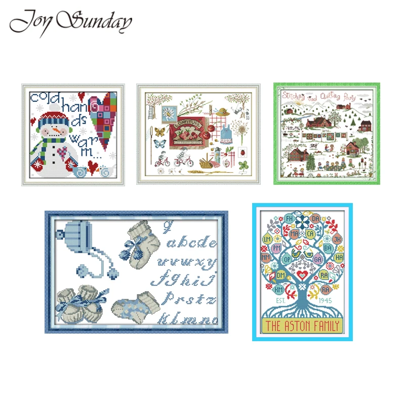 

Joy Sunday Little Snowman Printed Cross stitch kit 11ct 14ct DMC Thread DIY Handwork Counted Embroidery Cross Set Needlework Set