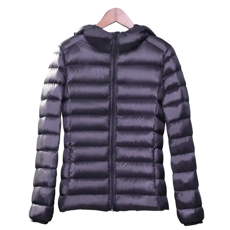 Winter Jacket Women Ultra Light Down Jacket Women Hooded Coat 88% Duck Down Jacket Packable Thin Feather Short Tops XXL Size