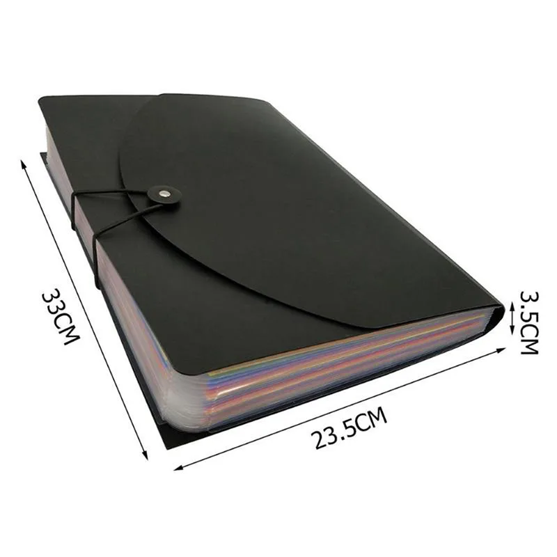 Best 2019 New 24 Pocket Classified Expanding File Folder A4 Paper Organizer File Document Holder Cover Business File Office Supplies