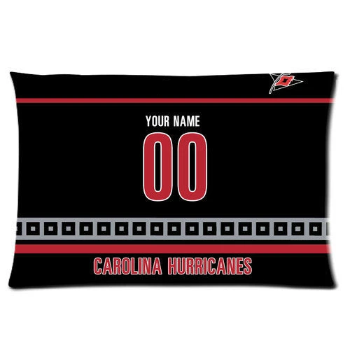 

Custom Carolina Hurricanes Hockey Pillowcase Hockey Pillow Case Cover w Your Name and Number Personalized Gift 20x30 Two Sides