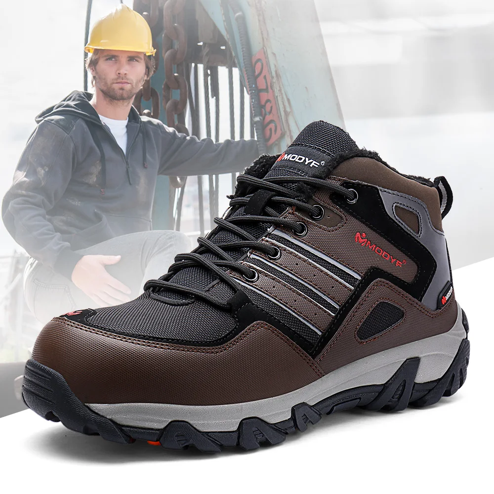 

Men Steel Toe Safety Shoes Ankle Boots Reflective Stripe Outdoor Special Work Footwear Shoes