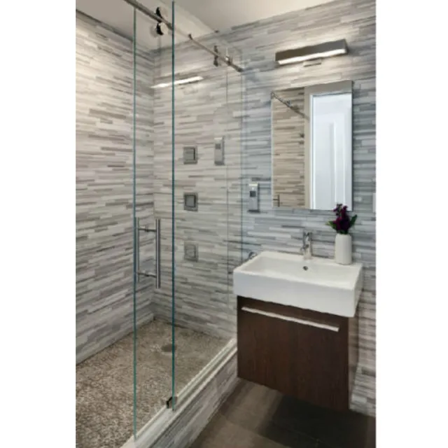 6 6ft chrome polished frameless sliding glass shower door track barn