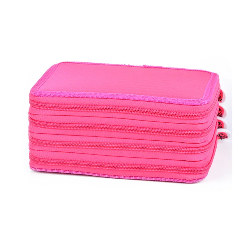 Caixa de Papelaria Esboço Escola Lápis Case Buracos Penalidade Grande Zíper Caneta Bolsa Quatro Multi Camadas Menino Meninas Conjunto 72 19 grande zíper caneta saco quatro multi camadas