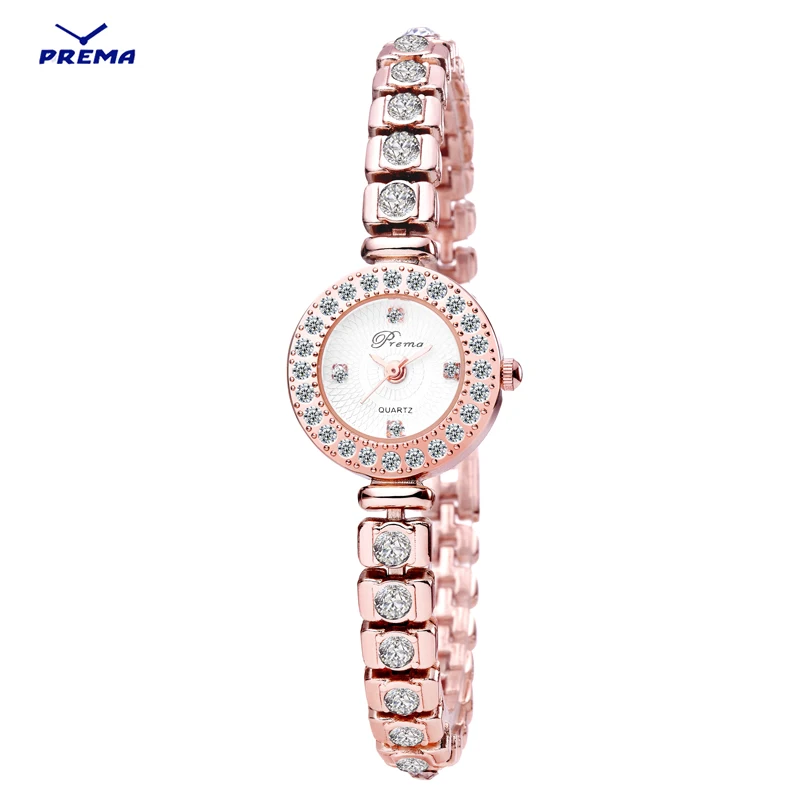 

2018 PREMA New Women Watches Simple Water Resistant Ladys Watch Diamond Quartz Clock Bracelet Small Watch Women Relogio Feminino