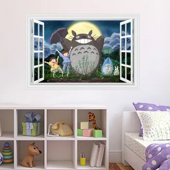 

10pcs/ Pack DIY My Neighbor Totoro 3D Window Decal Wall Sticker Decal Home Decor Art Mural 430