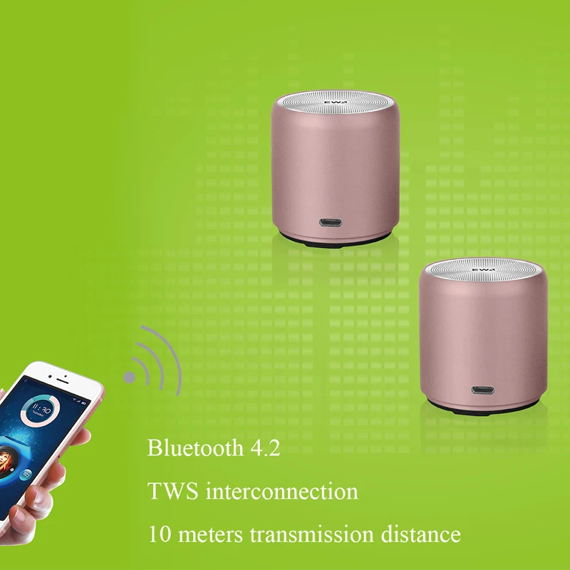 EWA A107 Bluetooth Speaker Portable Wireless Speaker TWS Technology Stainless Steel Bluetooth 4.2 MP3 Player