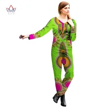 Африканская одежда для Для женщин Боди Комбинезоны богатый Африканский Базен принт брюки Дашики большого размера в африканском стиле Одежда brw WY544