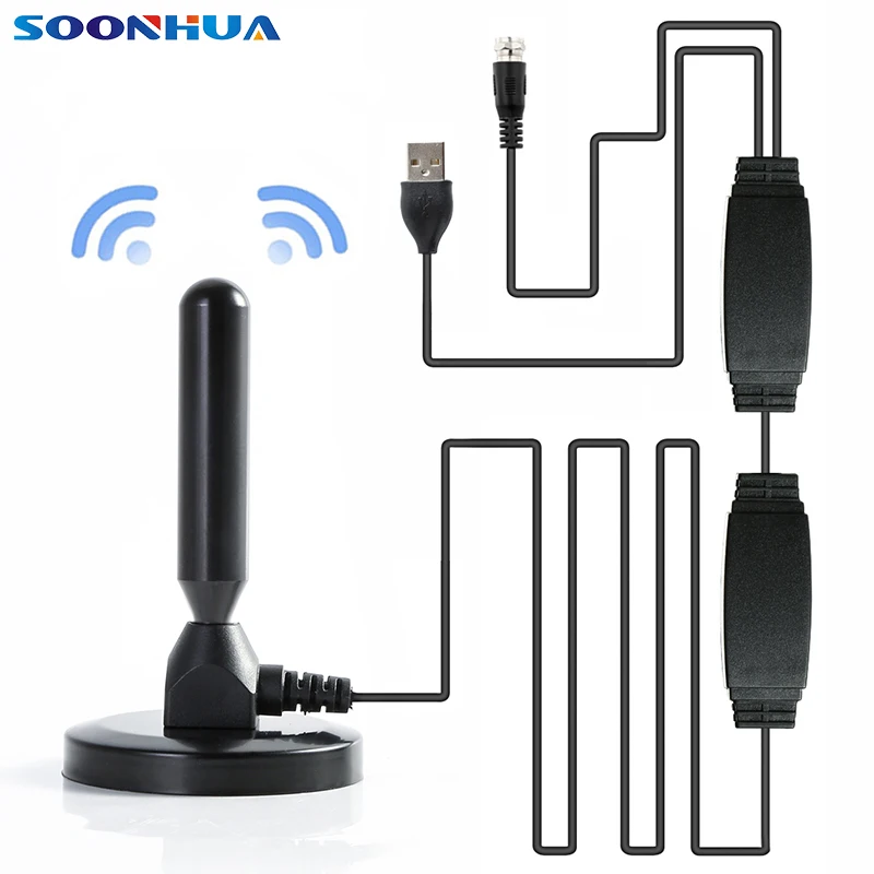 SOONHUA 100 Miles цифровая телевизионная антенна с usb-усилителем для DVB-T tv HD tv Freeview телевизионная антенна антенный спутниковый приемник