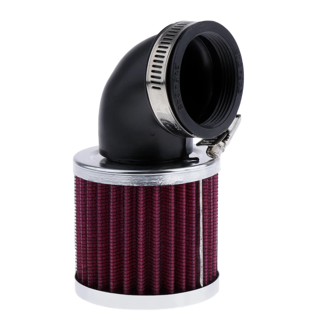 

1 Pcs Universal 45mm Motorcycle 3 Cold Air Intake Filter Kit with Chromed Clamp Bend Elbow Neck Foam Air Filter Sponge Cleaner