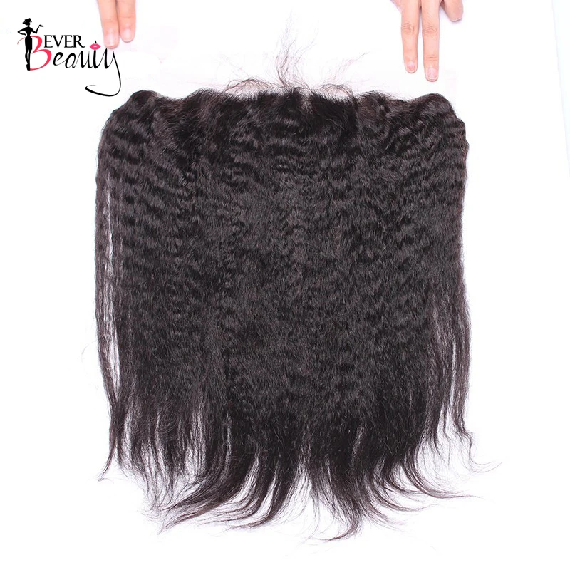 

Ever Beauty Lace Frontal Closure 13x4 Free Part Pre-plucked Hairline With Baby HaiBrazilian Kinky Straight Human Hair Remy