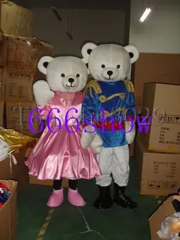 

Prince and Princess adult size bear mascot costume free shipping